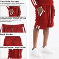 TWO STRIPE CARGO SHORT SET